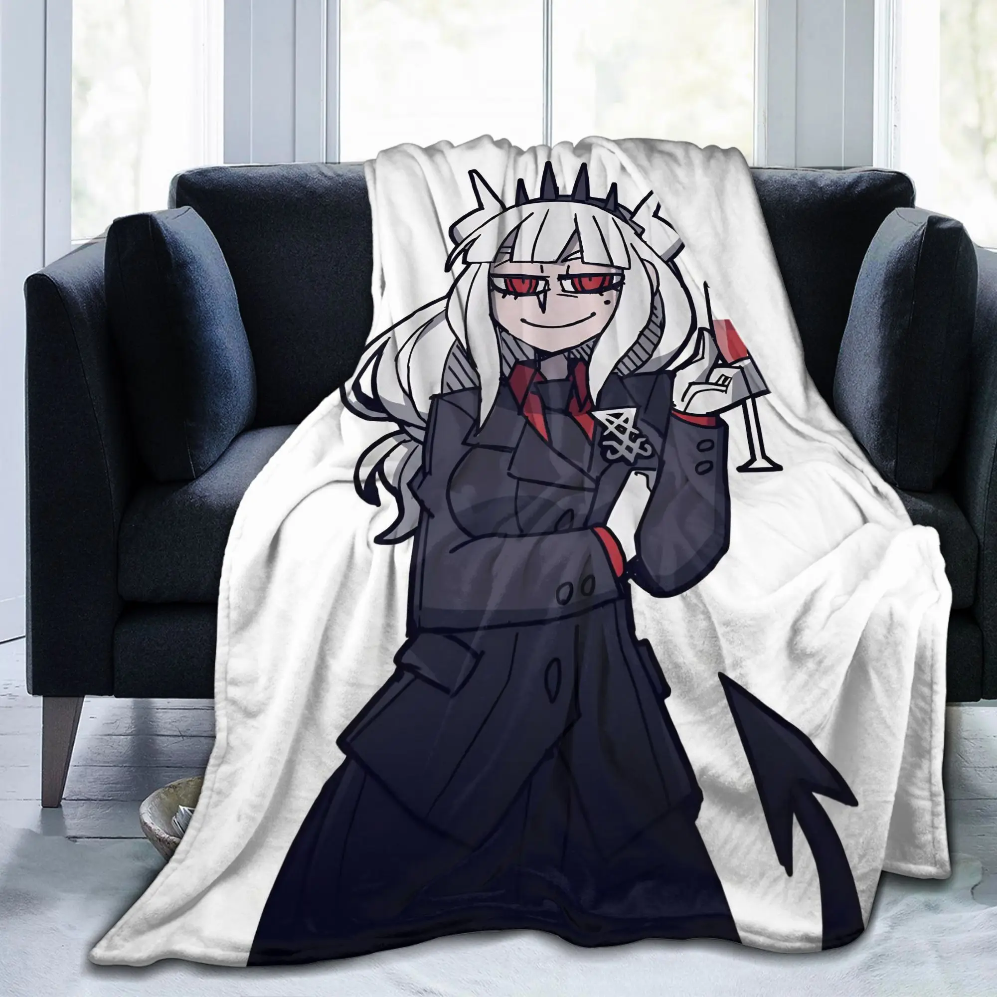Helltakers Lucifers Cerberus Game Fuzzy Blanket Anime Fashion Bedding Throw Blanket for Home Bed Soft Gift Multifunction