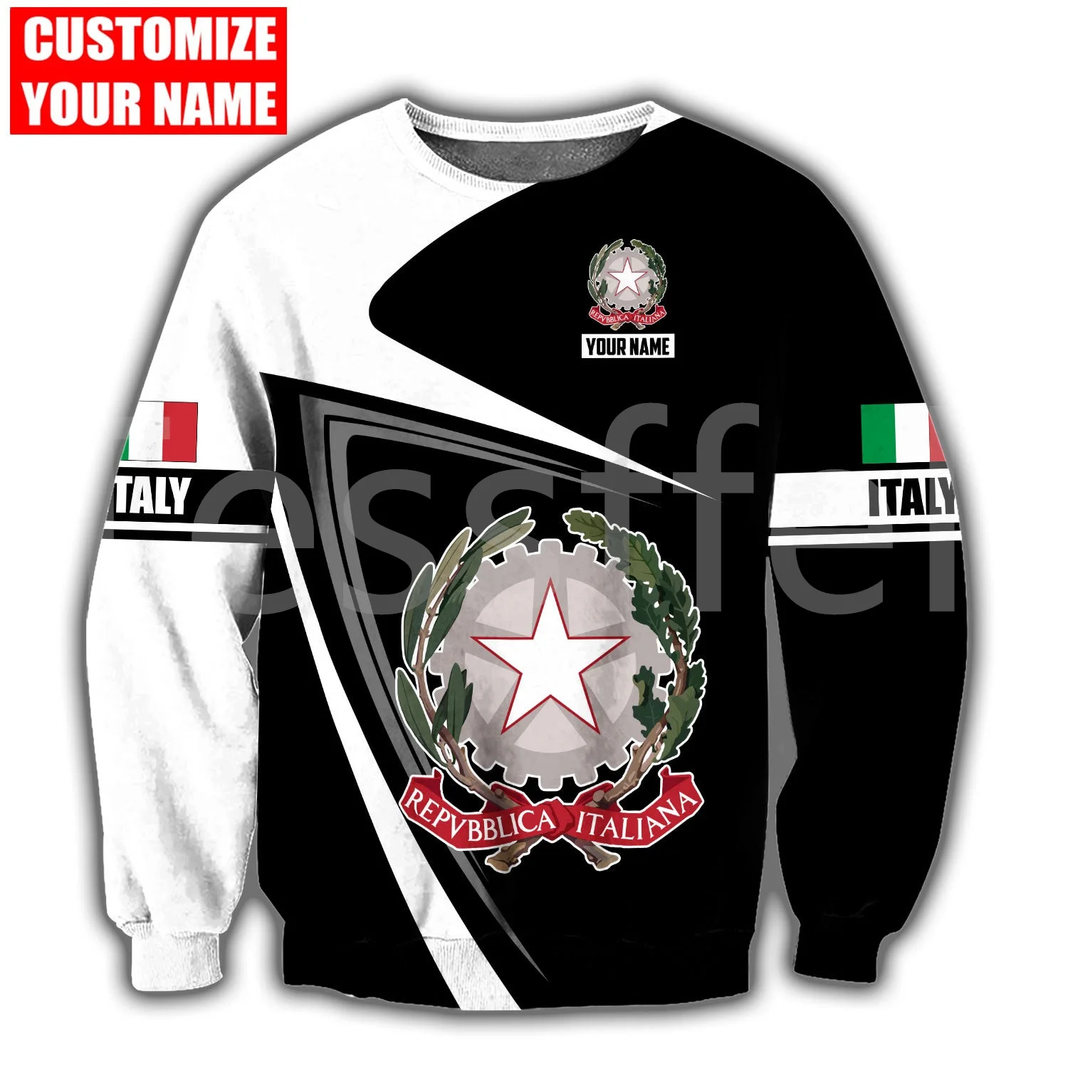 Tessffel Country Flag Italy Soldier Military Army Cops Tattoo Retro Long Sleeves 3DPrint Men/Women Casual Jacket Funny Hoodies T