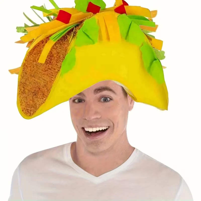 Sombrero de Taco, Sombrero de Taco Francés, Sombrero de Disfraz con Temática de Comida para Año Nuevo, San Valentín, Halloween, Accesorio de Disfraz, Cosplay