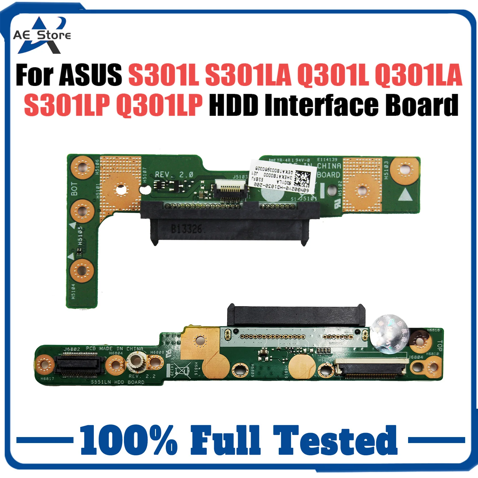 

For ASUS S301L S301LA Q301L Q301LA S301LP Q301LP S551LB S551LN S551L K551L A551L HDD interface small Board test good Fast Ship