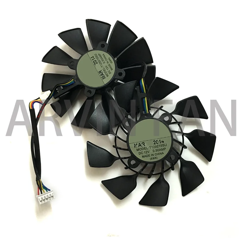 2Pcs/Set 95mm 12V 0.5A T129215SU,Graphics Card Fan,VGA Cooler,For GTX 780-DC2,GTX 780TI,STRIKER-GTX 760,Replace FD10015H12S