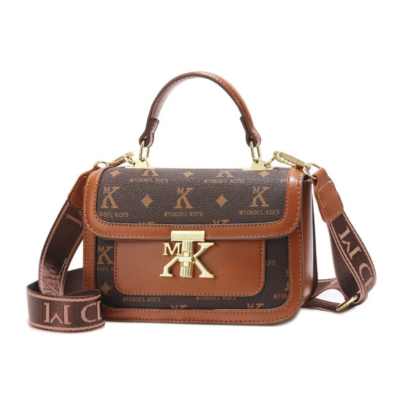 Fashion Brand High-quality Niche Single Shoulder Crossbody Bag Light Luxury Contrasting Color Portable Women's Small Square Bag