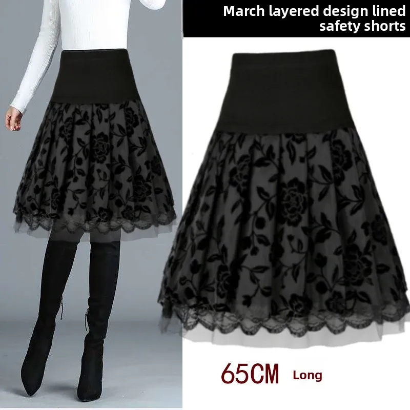 

Новая корейская плиссированная юбка-миди с эластичной талией, расклешенная, больших размеров, для весны и лета, с эффектом похудения, с высокой талией