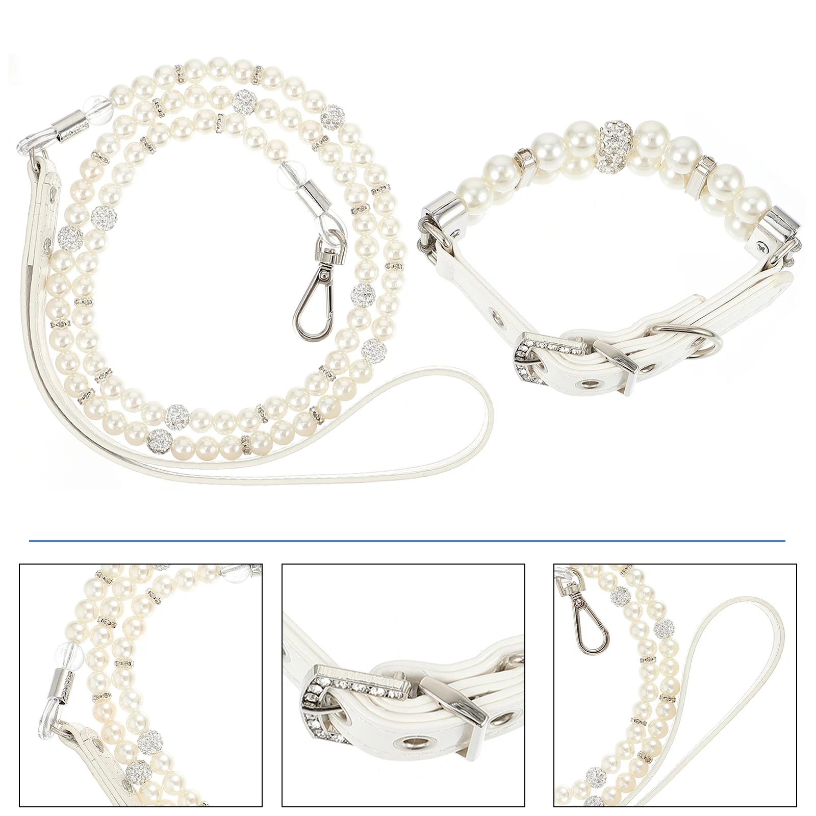 Collier et laisse avec perles pour animaux de compagnie, vêtements de sécurité pour chiots, petits et moyens chiens, 2 pièces