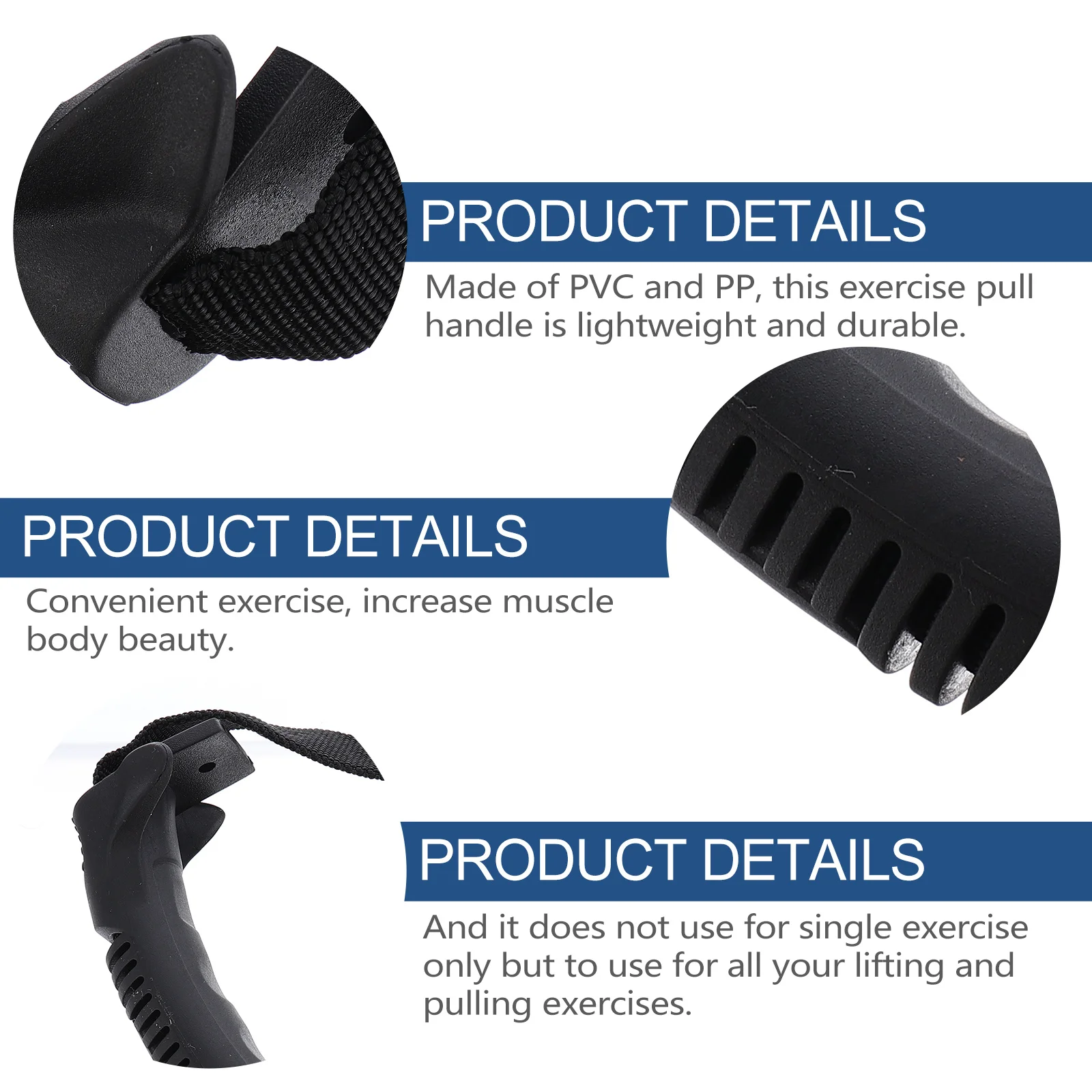 

1Pair Resistance Band Handle Exercise Pull Strap for Strength Training Biceps Triceps Indoor Workout Accessories Fitness