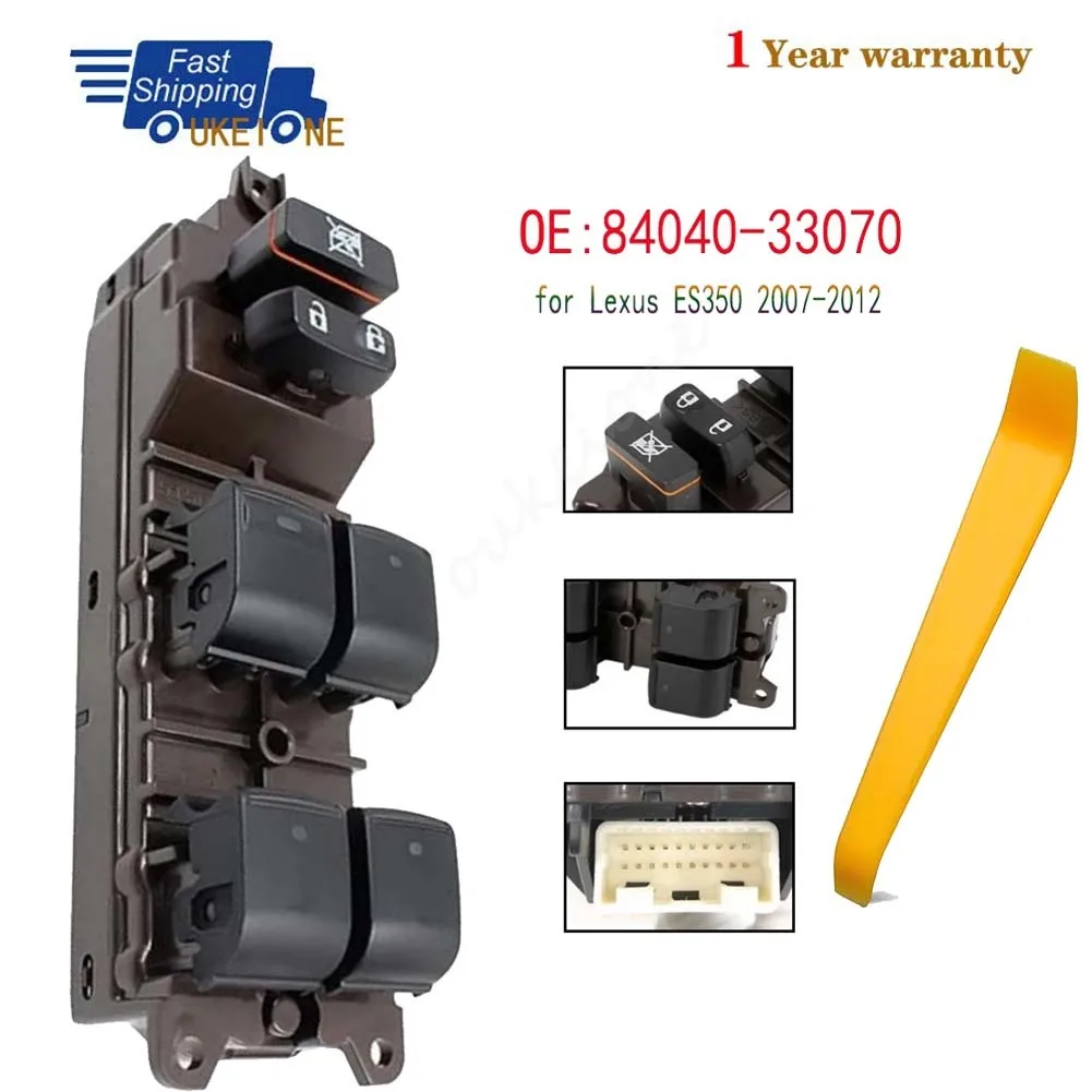 

84040-33070 для 2007 2008 2009 2010 2011 2012 Lexus ES350 передний левый электрический подъемник, кнопка переключения окна, автомобильные аксессуары
