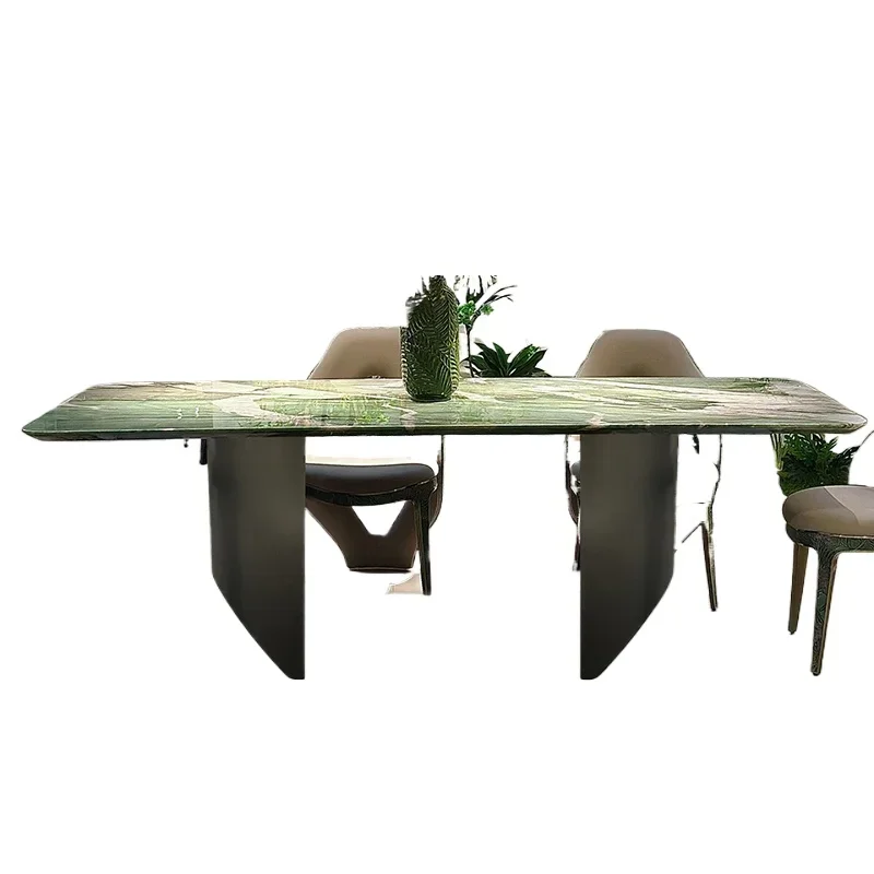 Natural Marble Dining Table Italian Light Luxury High-end Dining Table