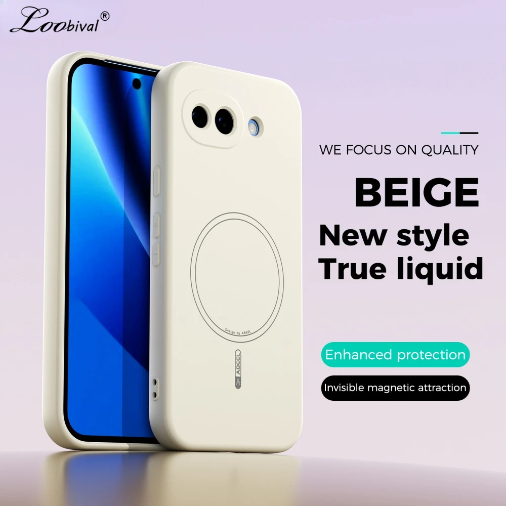 حافظة من السيليكون السائل الناعم غير اللامع من Magsafe لهاتف Google Pixel 10 9 Pro XL 10A 9A غطاء رفيع مقاوم للصدمات للشحن اللاسلكي المغناطيسي