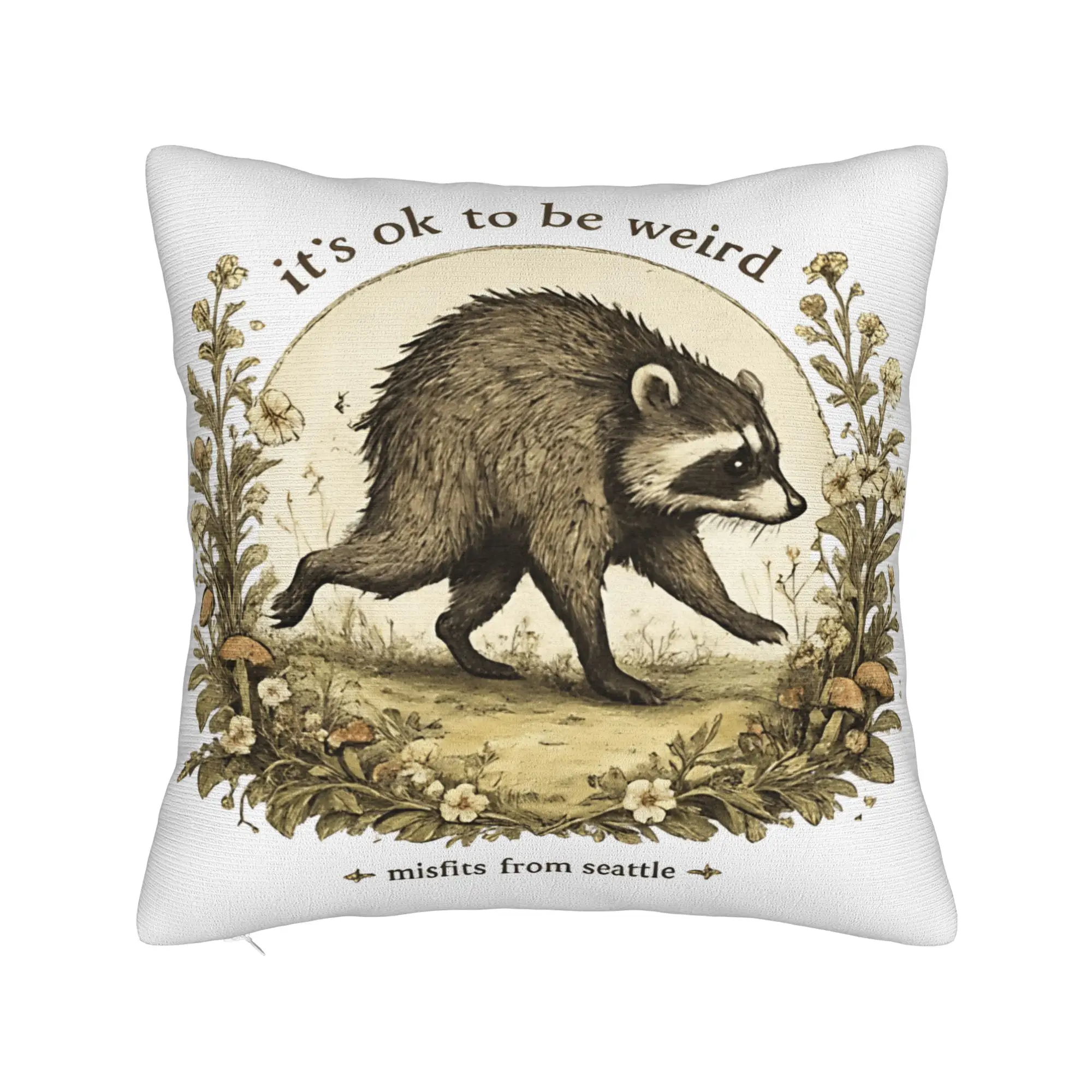 Jimothy Cute Raccoon Pillow Cover  Comfy Cushion Cover Cute Funny Pillow Case For Sofa Home Decoration