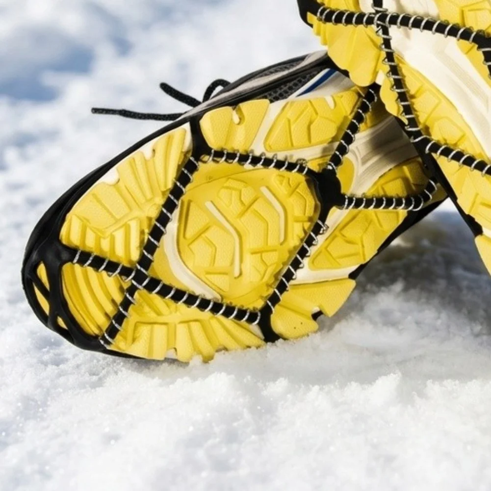 Silicone Ice Walking Covers with Stainless Steel Spring Coils for Enhanced Grip on For Snow Ice Size 35 to 44 1 Pair