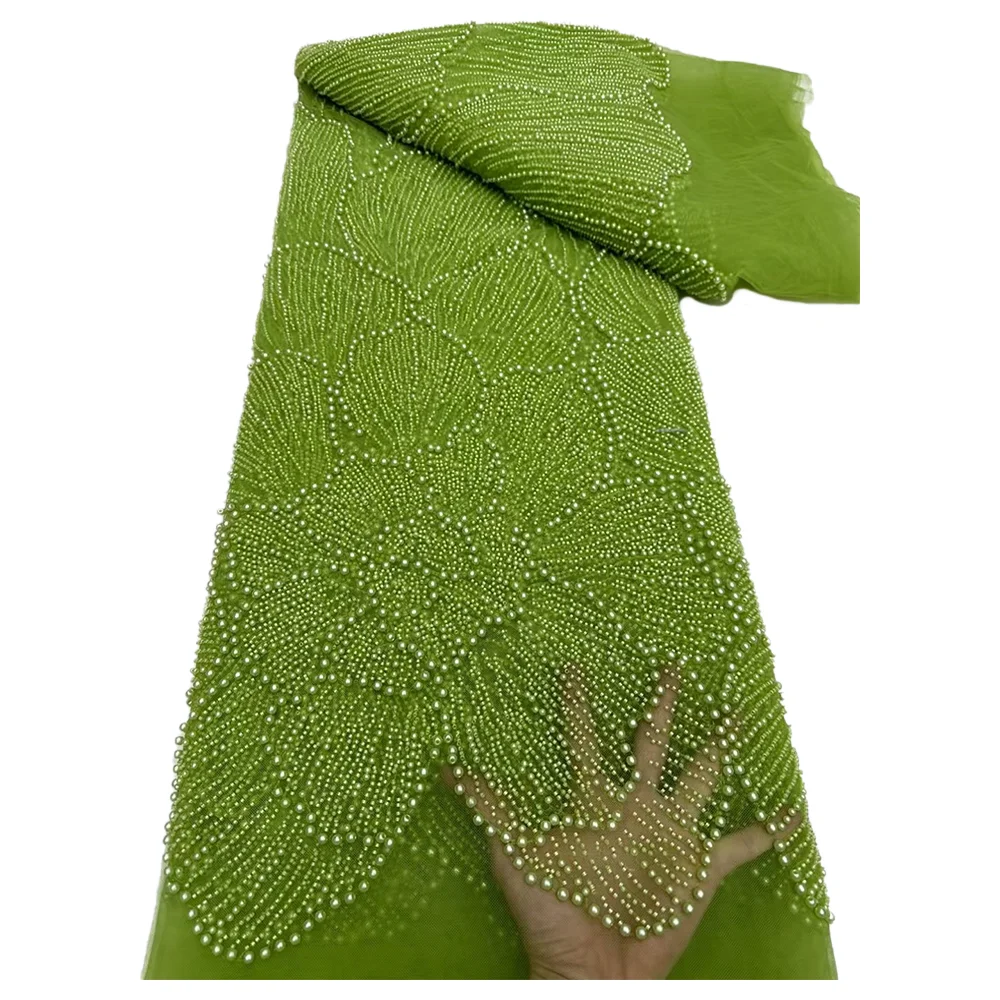 Luxo frisado renda com lantejoulas estilo africano renda bordada de alta qualidade para vestido de casamento feminino 3d flores tecido de renda frisada