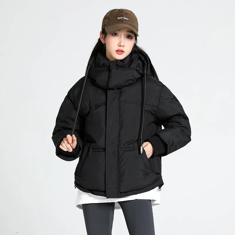 Fashion reversible women's winter jacket 2024 new short Korean loose fitting couple student sports casual cotton jacket