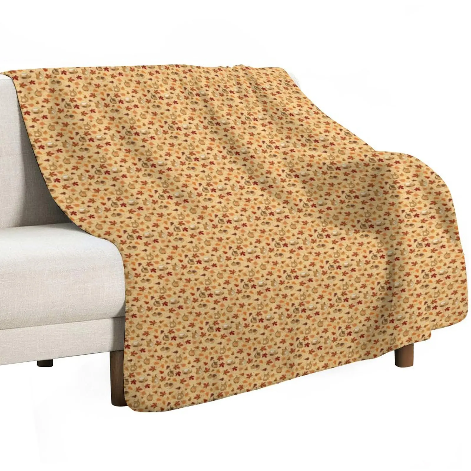 Autumn Cats and Leaves, small version Throw Blanket Moving manga funny gift Designers Weighted Blankets