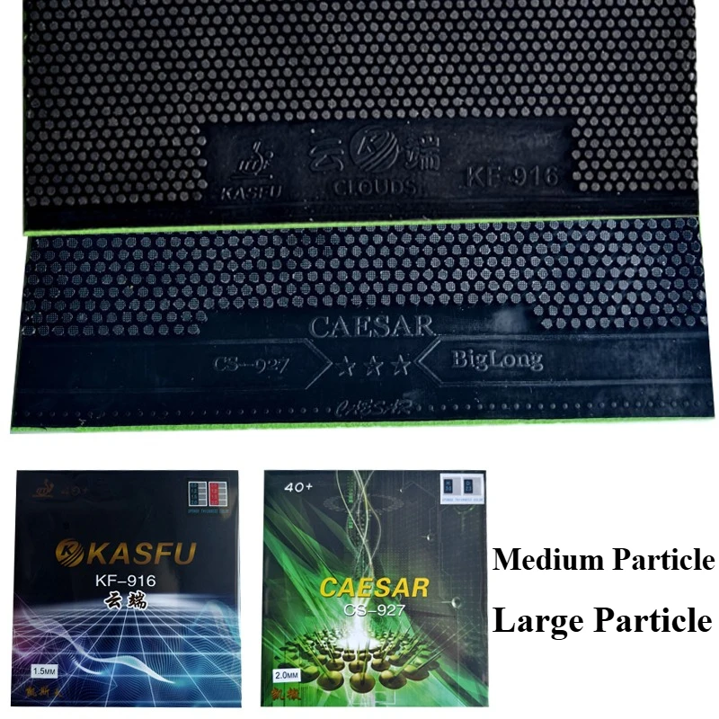 KASFU/CAESAR Thickened Sponge Table Tennis Rubber Medium/Large Particle Long Pips Durable Ping Pong Rubber for Chop & Attack