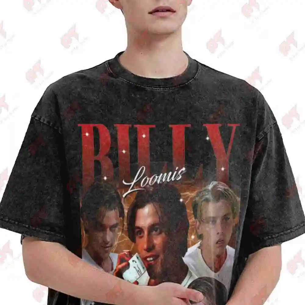 Stu Macher Billy Loomis Scary Movie Horror Vintage Washed Tee Pure Cotton T-Shirt