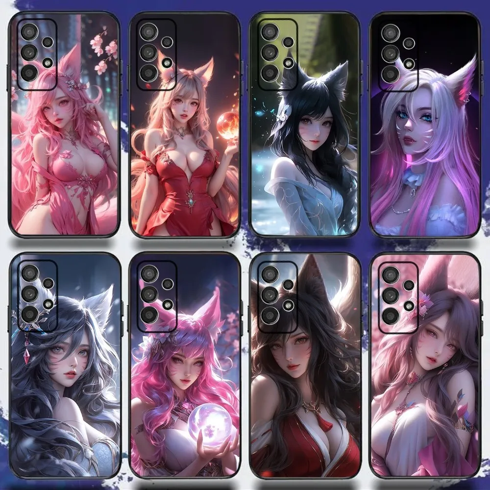 L-LOL KDA Ahri Phone Case For Samsung S24,S21,S22,S23,S30,Ultra,S20,Plus,Fe,Lite,Note,10,9,5G Black Soft Cover