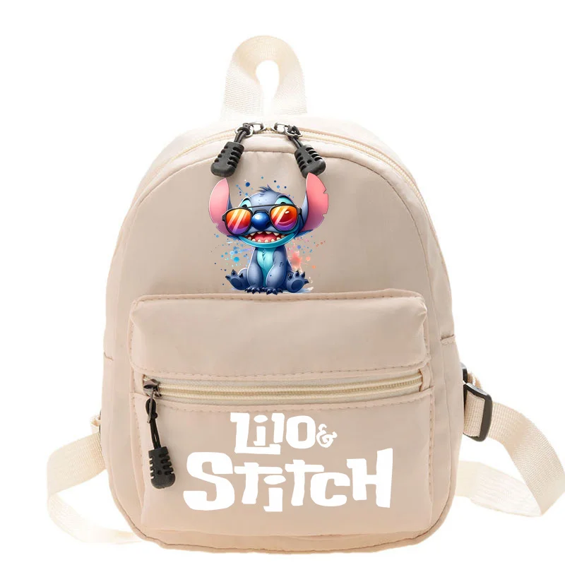 2024 Disney Lilo & Stitch Zaini da donna Trend Nylon Mini Zaini da donna Nuova borsa femminile semplice Borse da scuola per giovani piccole