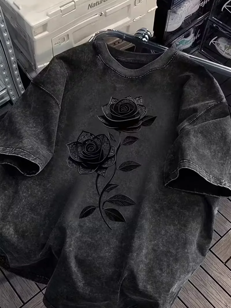 Koszulka męska i damska w stylu vintage z motywem greckiej mitologii Meduzy, bawełniana, oversize, z krótkim rękawem, luźna, unisex, streetwear, hip-hop.