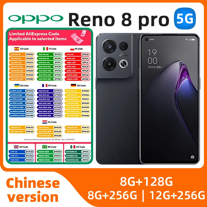 oppo Reno8pro  5G Android Unlocked 6.62 inch 12GB RAM 256GB ROM All Colours in Good Condition Original used phone