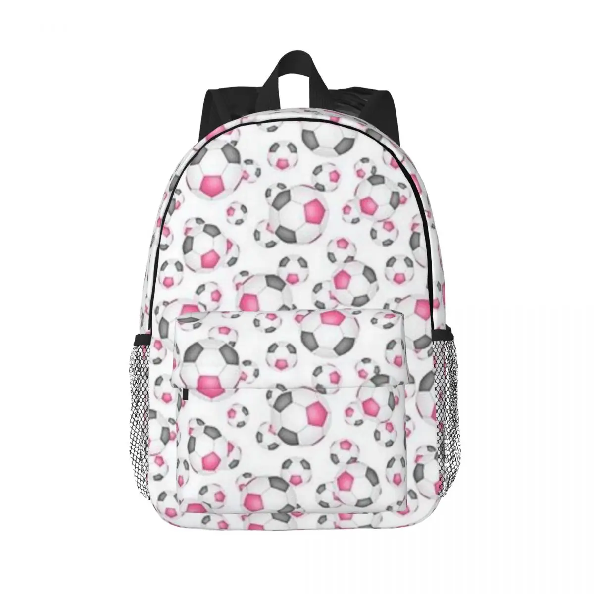 

Cute Pink Gray And White Soccer Balls Pattern ｠Backpacks Teenager Bookbag Students School Bag Travel Rucksack Shoulder Bag