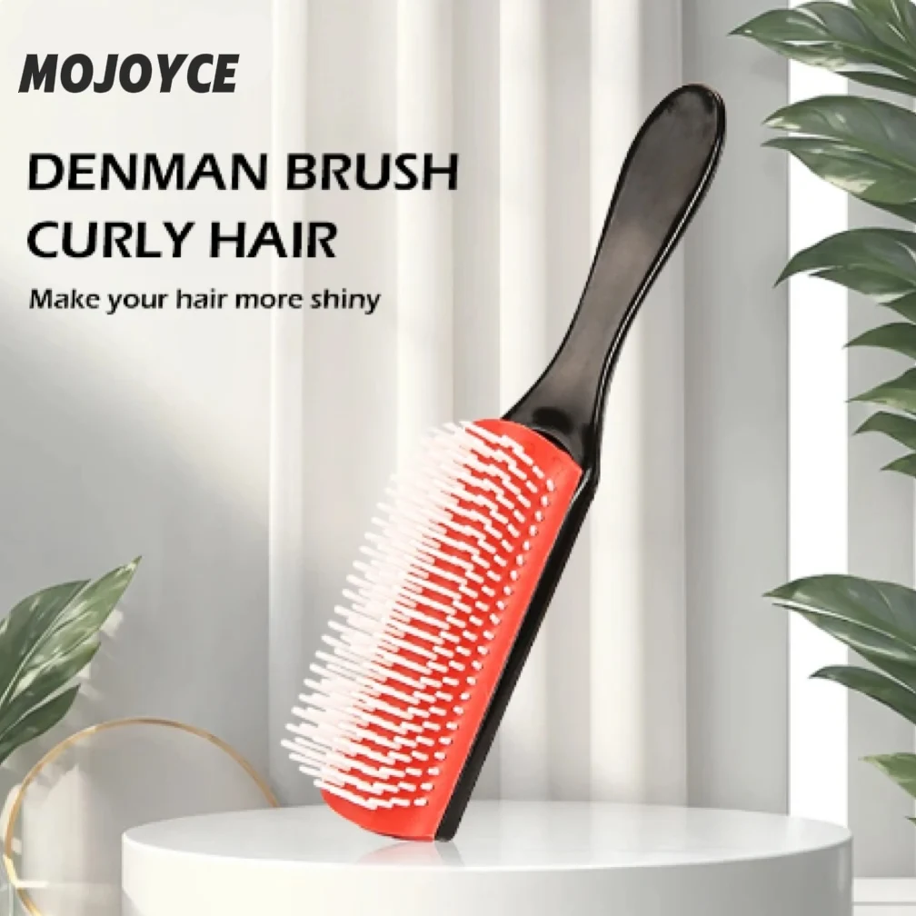 7-Row Detangling Hair Brush Denman Detangler Hairbrush Scalp Massager Straight Wet Comb for Women Men Salon Curly hair brush