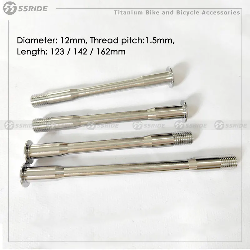 

Titanium Alloy Bike Thru Axle Front Fork Shaft M12xP1.5, 12x142/148 Wheel Accessories, 123/142/162mm Titanium Axle Rod with nut