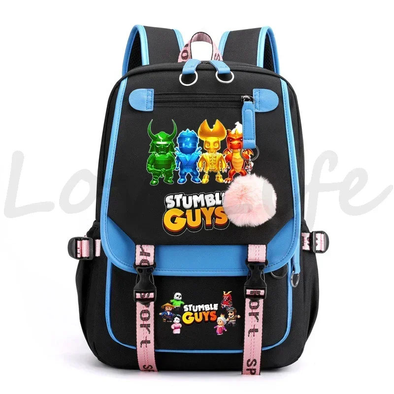 Fashion Stumble Guys Usb Charging School Bags Teenager Student Travel Bookbag Women Laptop Bags Children Large Capacity Backpack