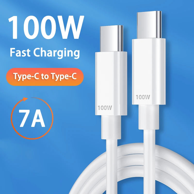 New Type C to Type C 100W 7A Fast Charging USB C To USB C Cable For MacBook Pro iPad Pro Samsung Xiaomi Redmi Huawei