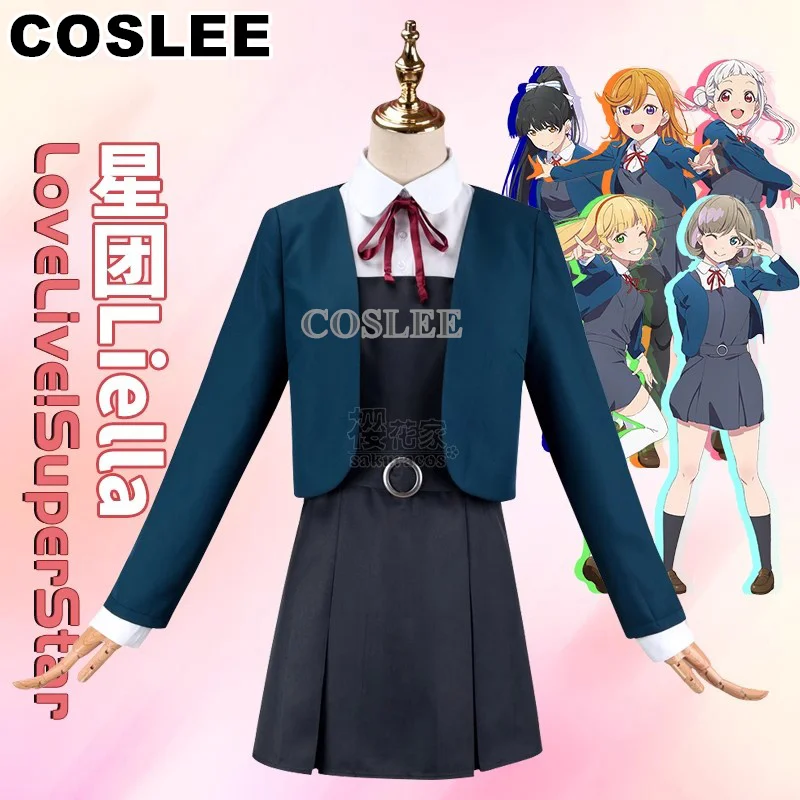 COSLEE Anime Lovelive SuperStar Liella Keke Ren Chisato Kanon Sumire Schuluniform Kleid Cosplay Kostüm Halloween Party Outfit