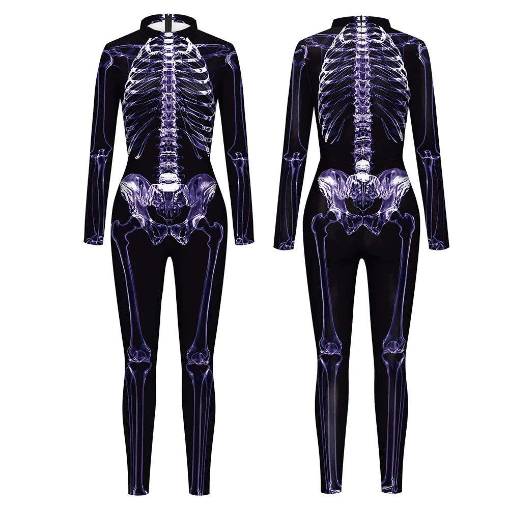 3D Printed Halloween Skull Cosplay Bodysuit Suit Carnival Costume Zentai Jumpsuits Performance Costume Men Women