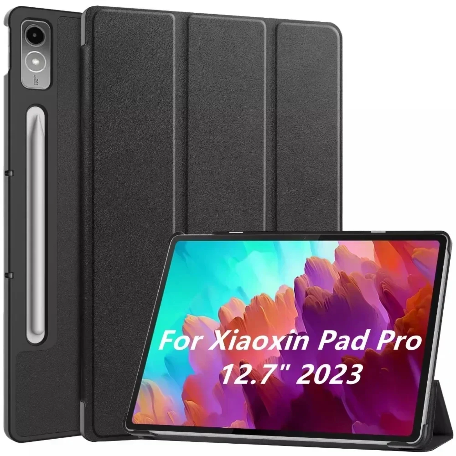 for  Xiaoxin Pad Pro 12.7 inch 2023 TB-370FU Tri-Folding Stand Smart Tablet Case For  Tab P12 Case 12 7 Cover funda