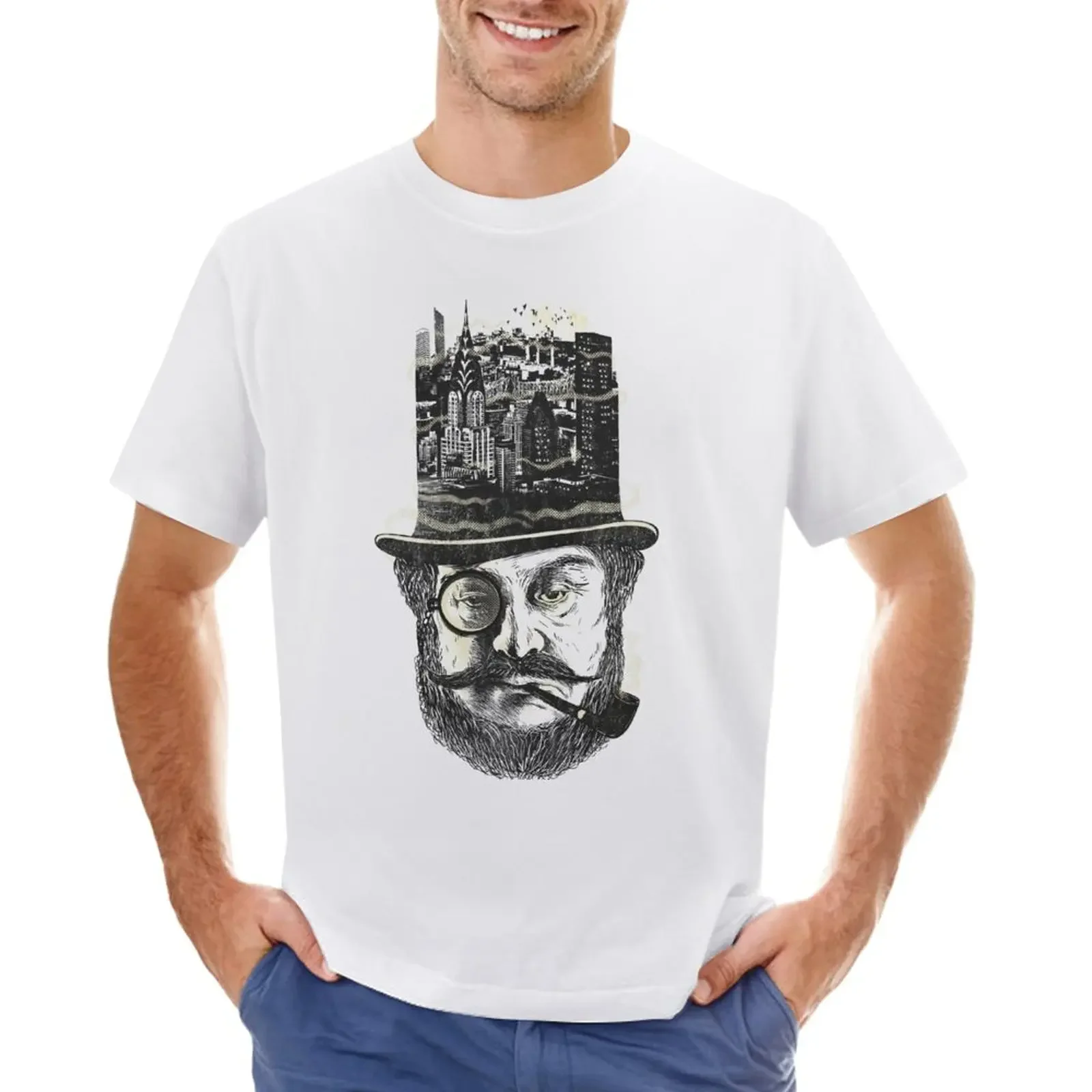 

old man hatten T-Shirt summer clothes vintage clothes Men's clothing