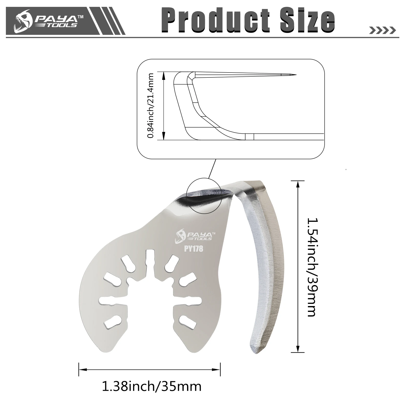 PAYA Multi Tool Cold Knife Blade Windshield Knife Blades Car Windshield Removal Tool Bent Blade for Removing Caulk Sealants