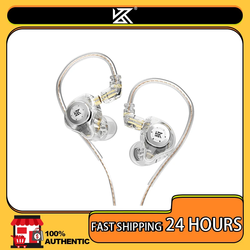 Kz edx pro fones de ouvido dinâmicos no monitor alta fidelidade com fio baixo estéreo jogo música tampões cancelamento ruído fone