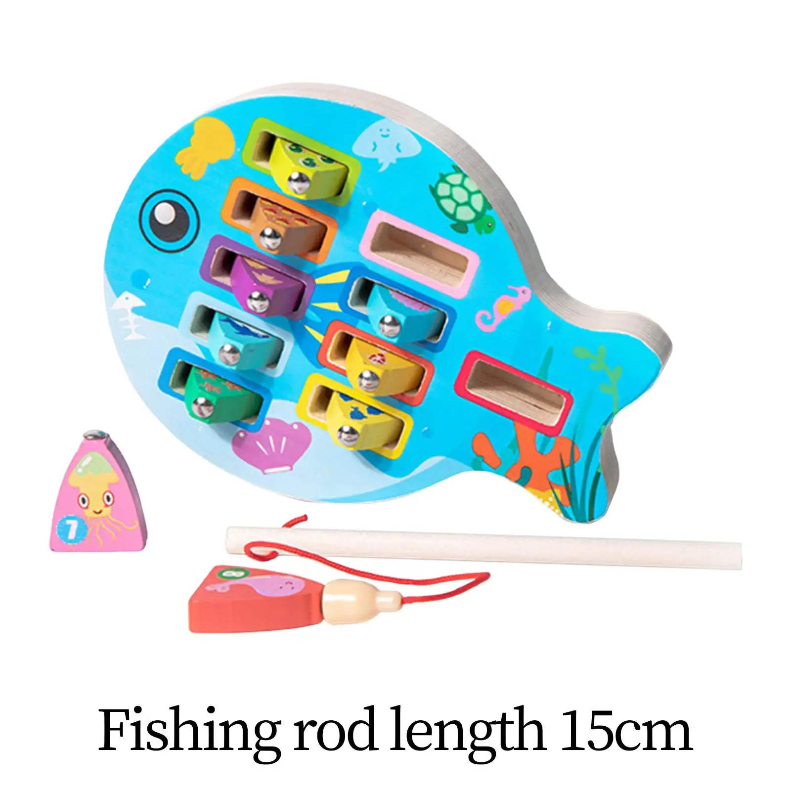 Wooden Magnetic Fishing Game Toy Board Game Toy Preschool Educational Activities for Boys Girls Children Baby Kids Party Favors