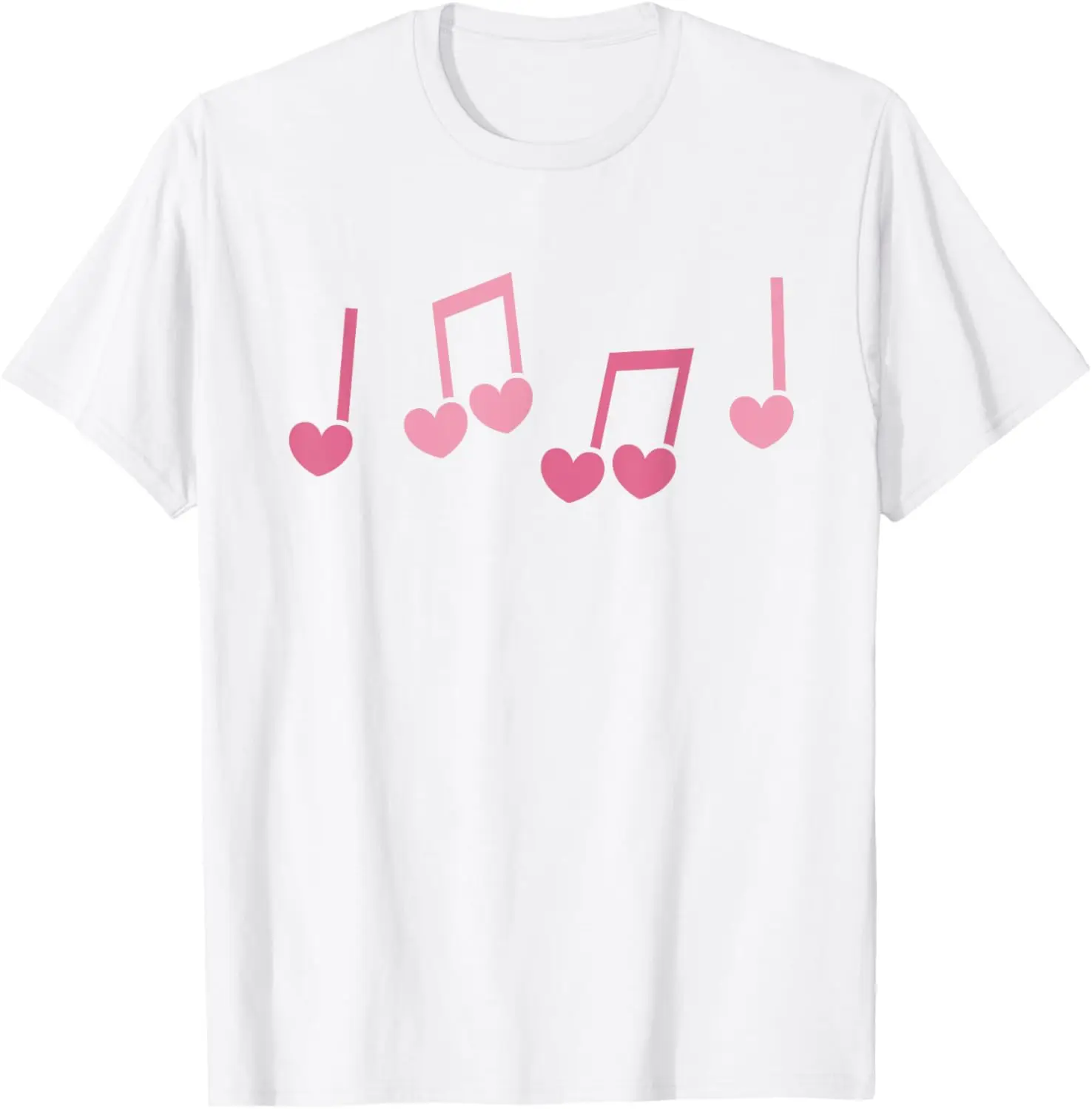 Valentines Day Hearts Music Note Musician Cute Music Teacher T-Shirt Unisex Summer Streetwear Tops Camisas Streetwear