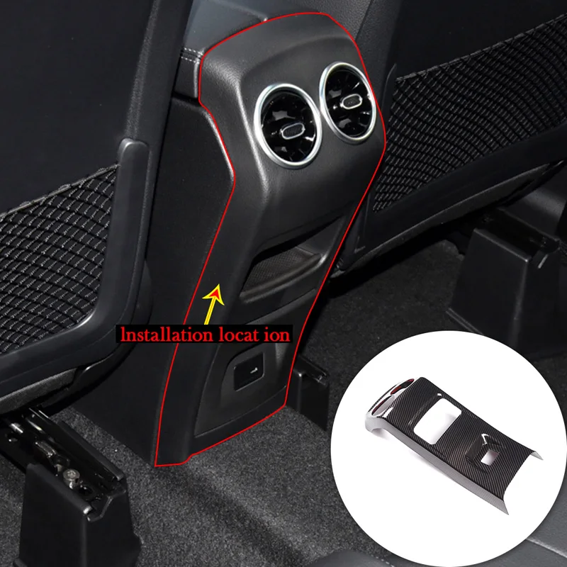 

For Mercedes Benz Glb GLB 2021 2022 ABS Carbon Fiber rear air outlet Cover Anti-kick Sticker Vent Frame car interior accessories