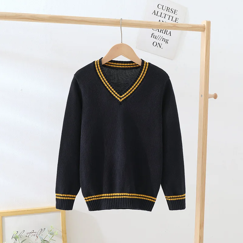 New Fashion Knitted Sweater for Big Boys Korean Teenage School Boys England Style Pullover Sweaters Children Clothing 4-18 Years