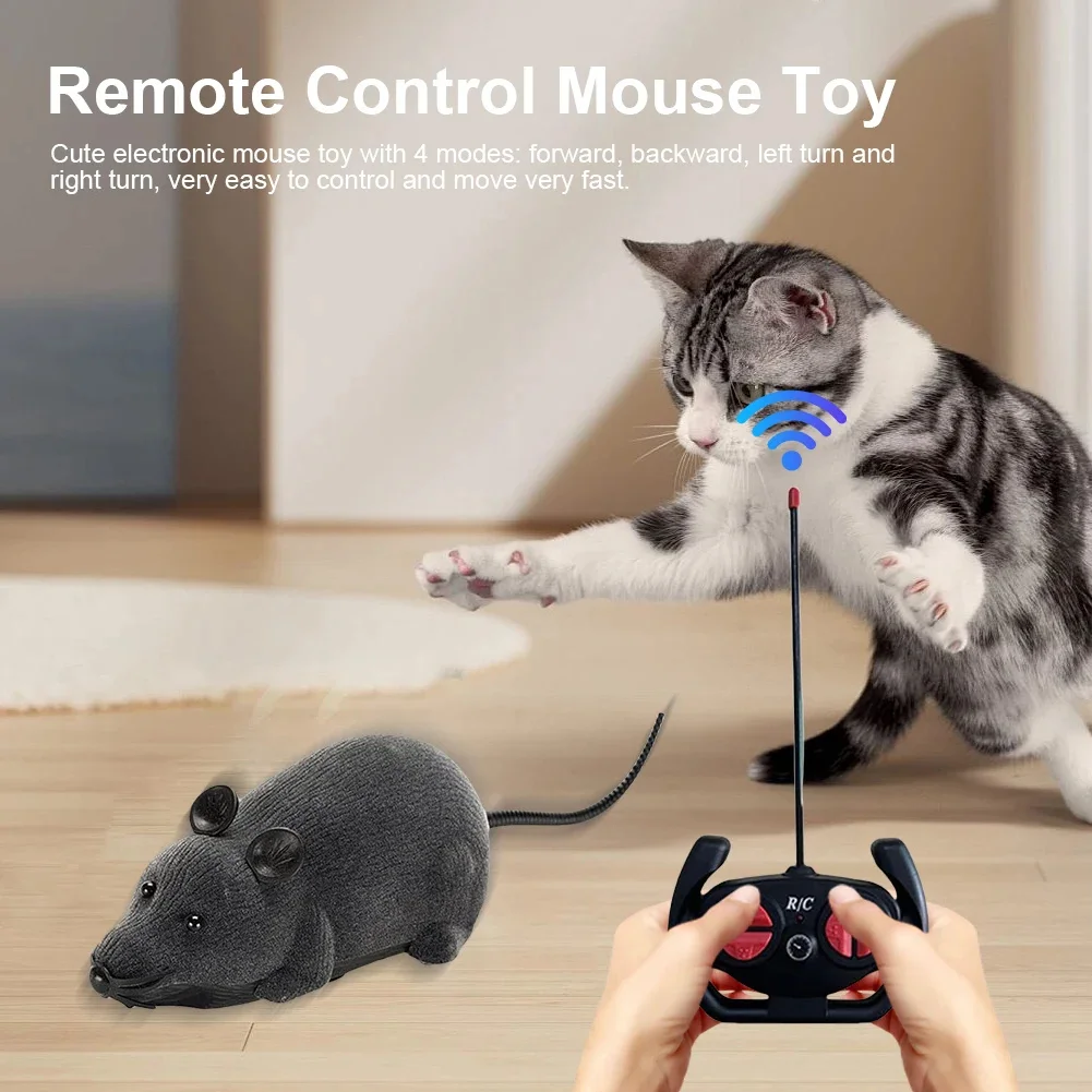 

Rat Funny Cat Toy With Remote Control 4 Modes Wireless Controlled Funny Cat Toy Rat Interactive Play For Pets