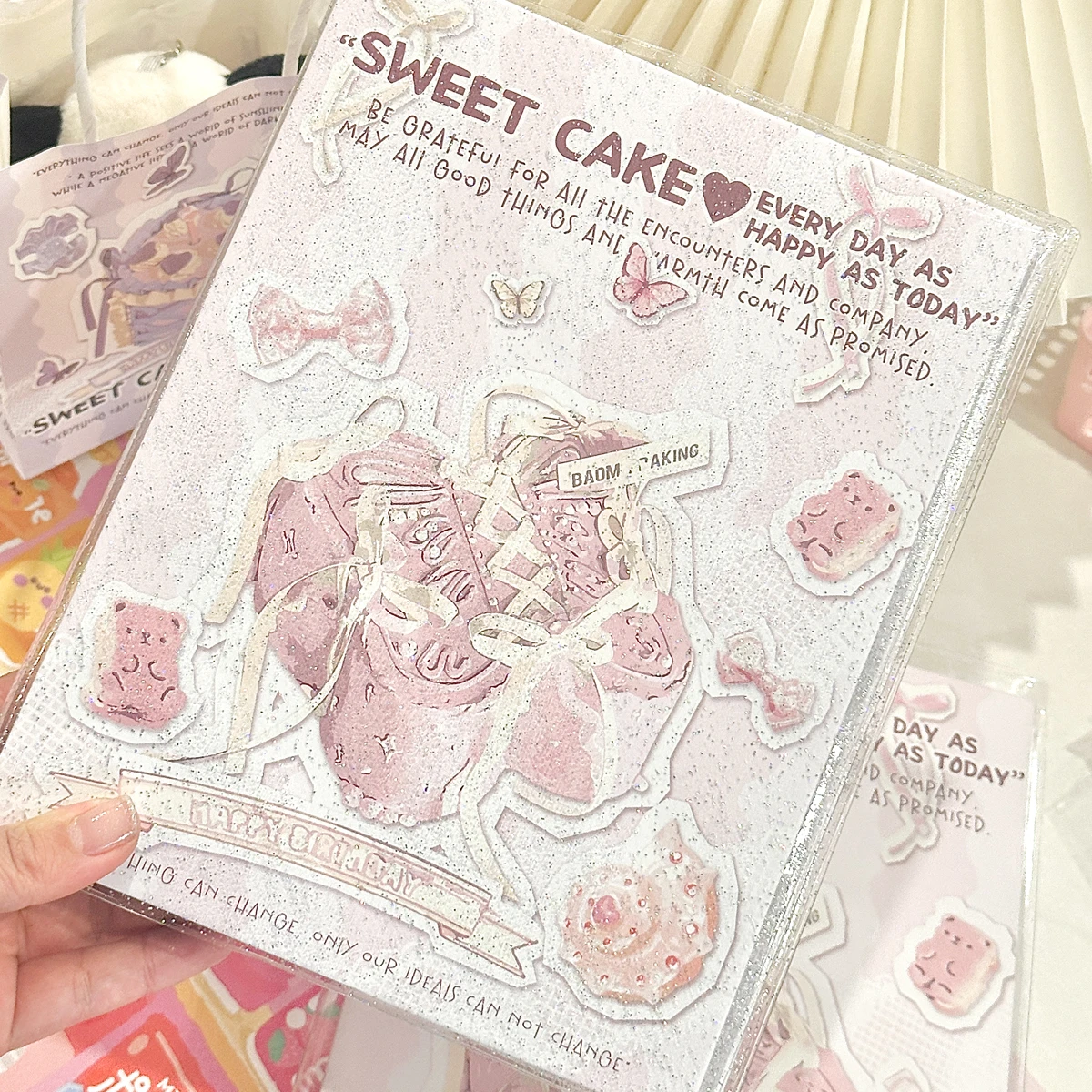 Cute Pink Bow Binder A5 Loose Leaf Photocards Holder Magnetic Kpop Photo Card Collect Book Album Korean 포카 바인더