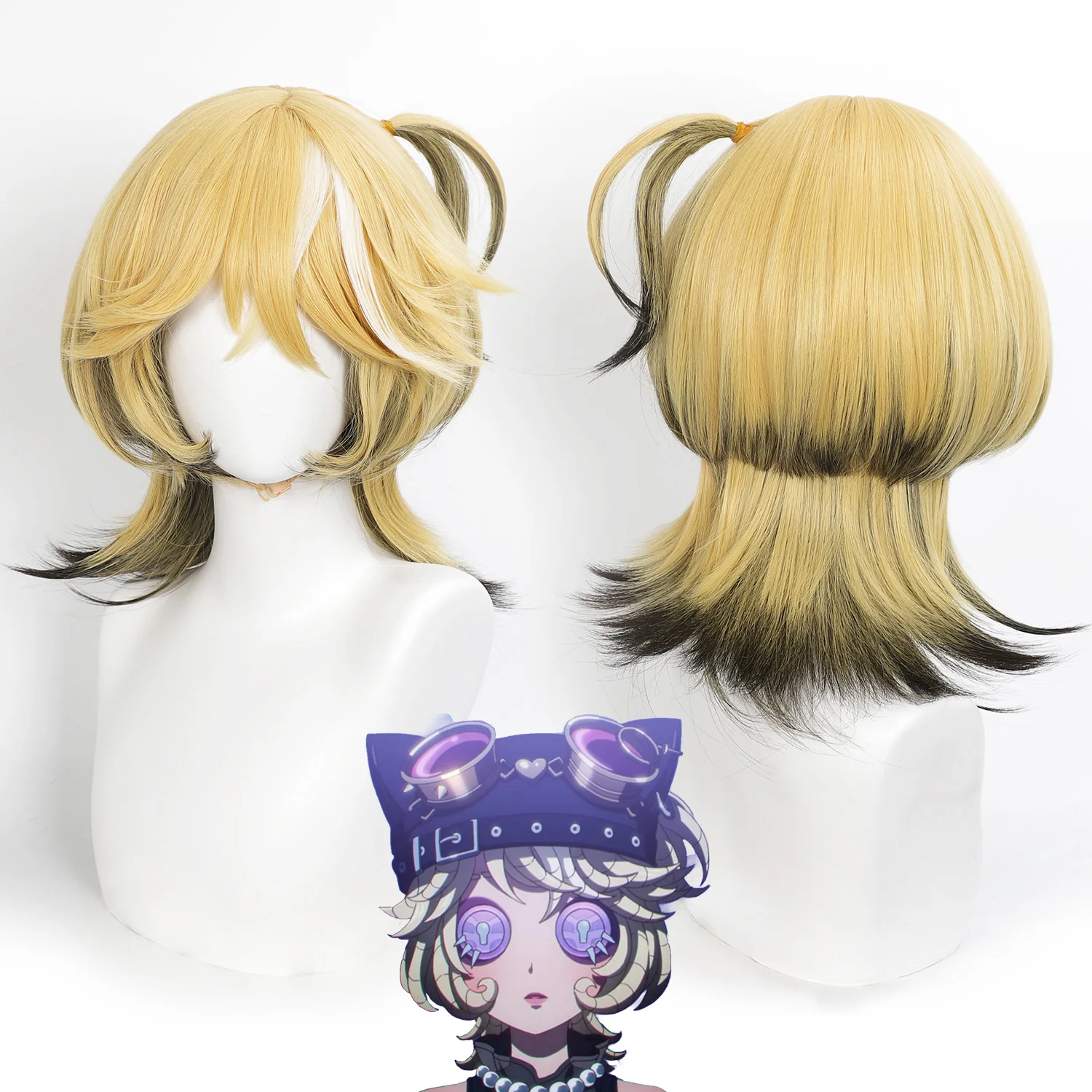 Anime Wig Lock Core Cosplay Wigs Identit Phantom Girl Game Roleplay Wig Gray Synthetic Wig for Anime Party Masquerade Carnival