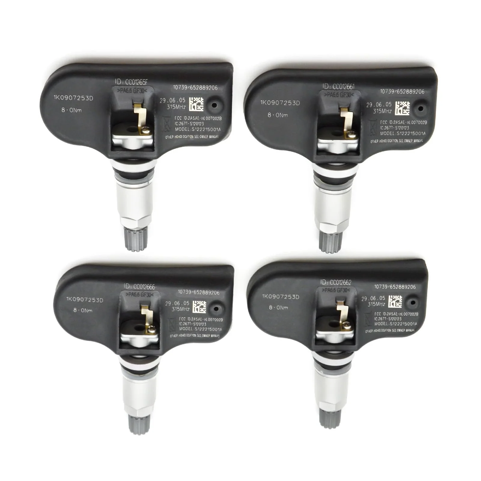 4 шт. 1K0907255C 1K0907253D 1K0907253E для Audi A3 A4 A5 S4 S5 Volkswagen Passat CC Jetta Golf 315 МГц TPMS датчик давления в шинах