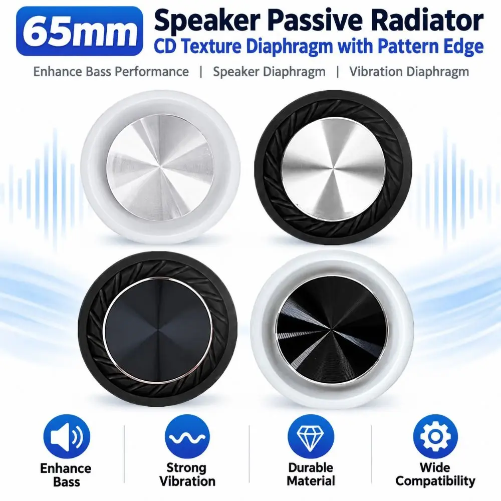 High Performance 65mm Passive Radiator Rubber Surround Multiple Colors Subwoofer Speakers Bass Resonator Car Audio