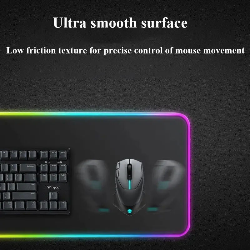 Imagem -06 - Led Mouse Pad com Rgb Onda Padrão Teclado de Computador Grande Gamer Desk Mat Tapete de Mesa Japonês Acessórios de Escritório Xxl