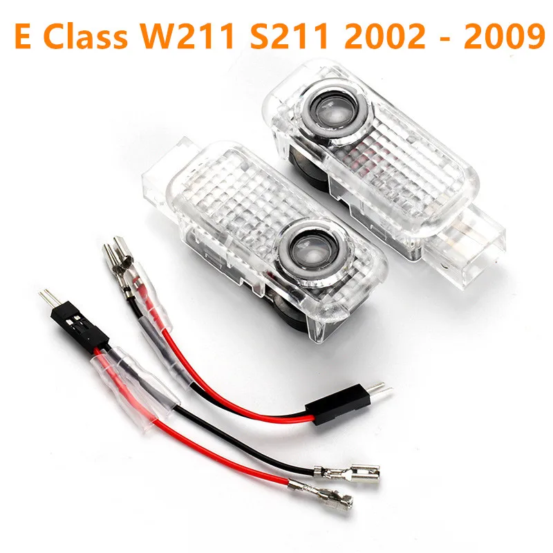 2 pçs led porta do carro logotipo de boas-vindas projetor fantasma sombra luz acessórios para mercedes benz classe e w211 s211 2002-2009 2008 2007