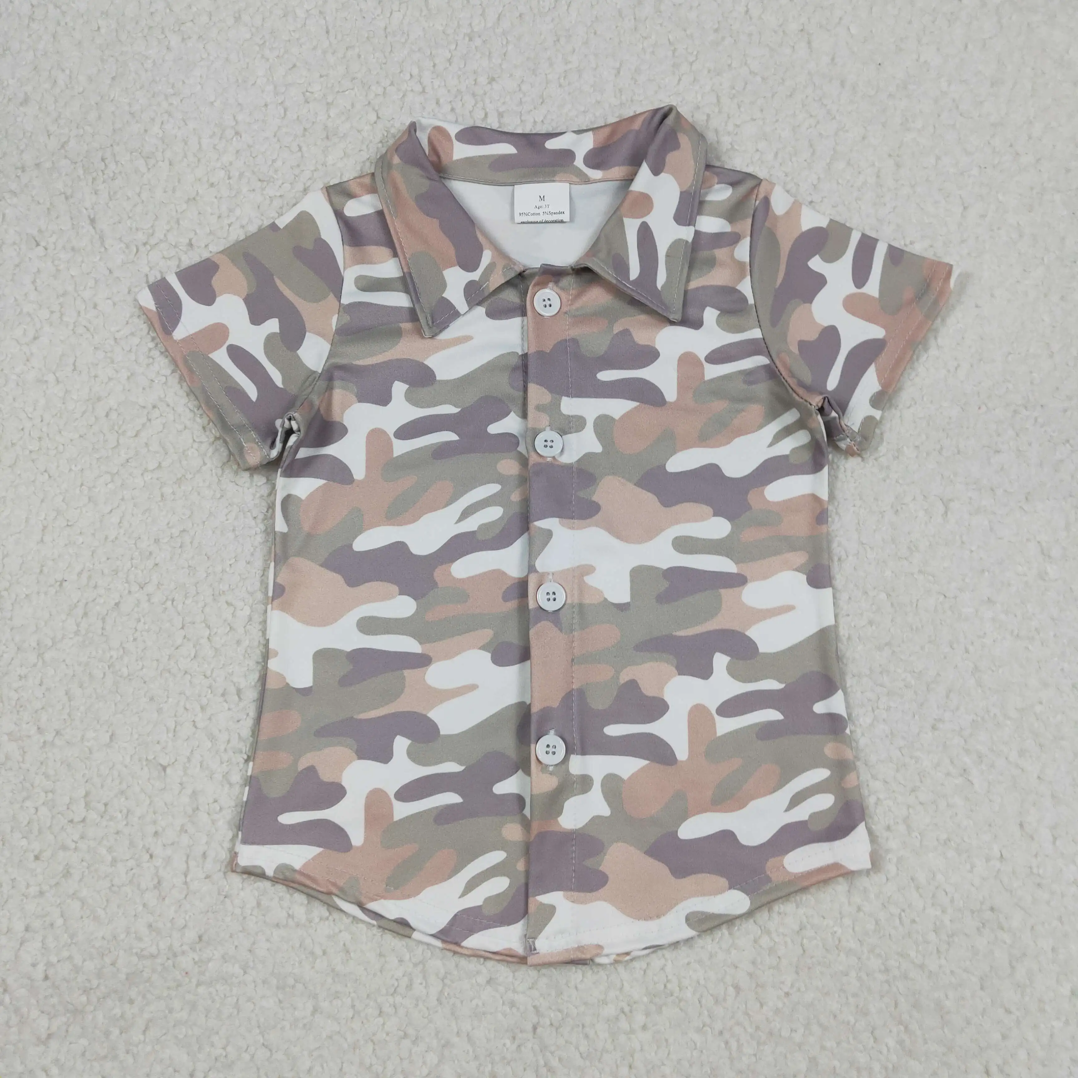 

z1217-07 BT1565 Wholesale Summer kids clothes boys camouflage short sleeve top Boutique Children clothing