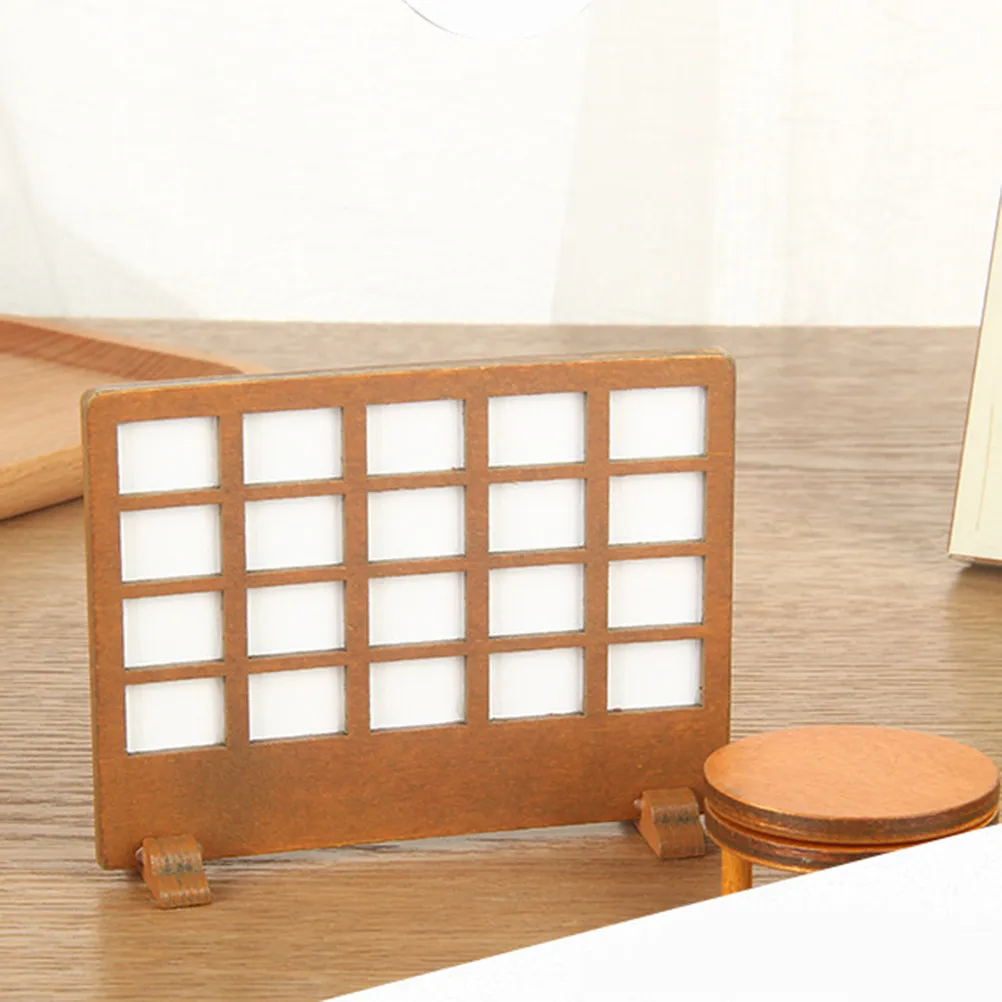 1Pcs High Quality Wooden Vintage Screen Panel for Dollhouse Decoration Elegant Simple Design Room Divider for Bedroom Kitchen