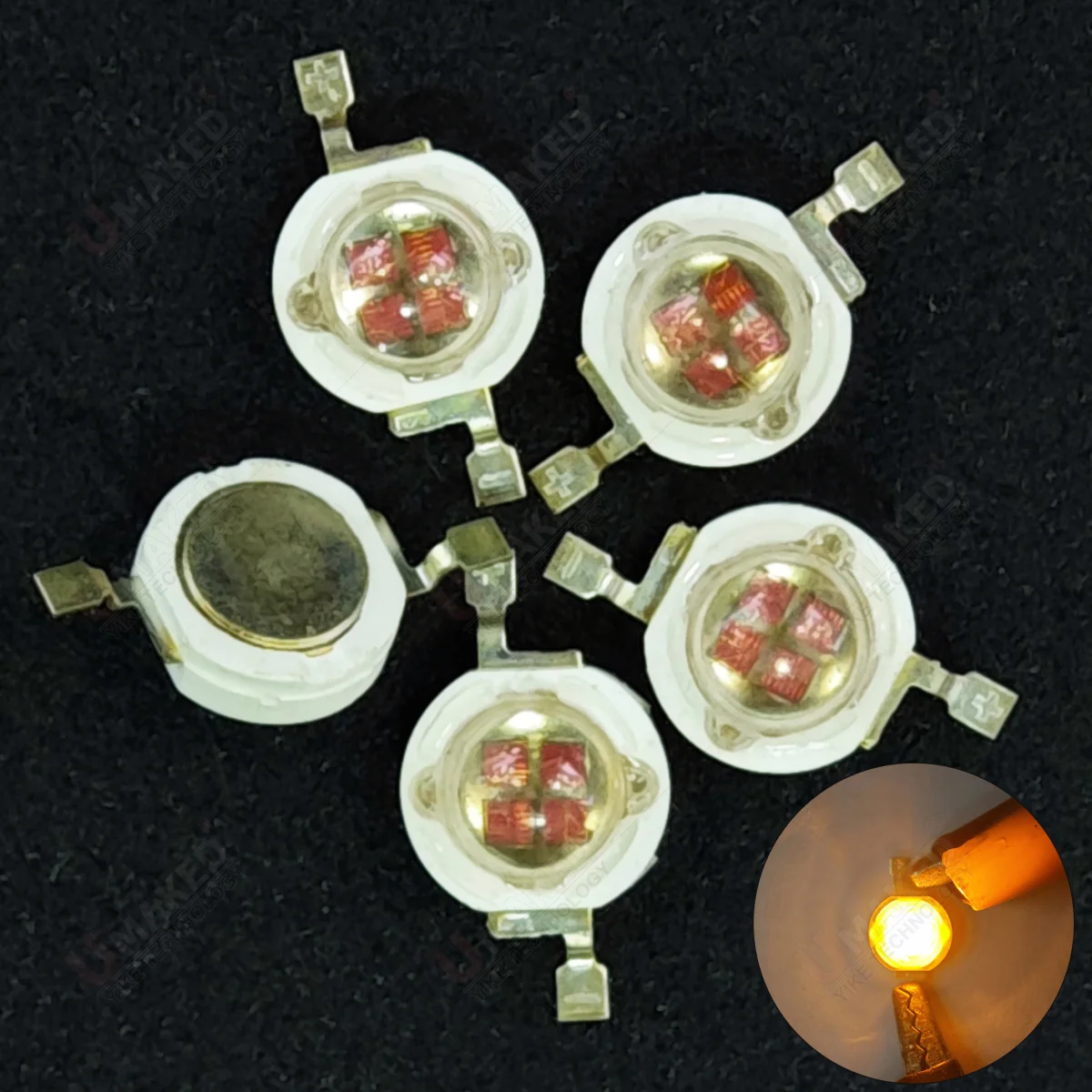 10pcs 5W Amber LED COB bead Epistar 4x45mil Bulb Light chips DC6-7V SMD COB Diode White Red Blue Yellow Green For bulb Spotlight