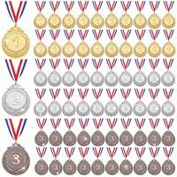 10-50Pcs 2inch Gold Silver Bronze Award Medals with Neck Ribbon Prize Medal Winner Award for Sport Competition Games Souvenir