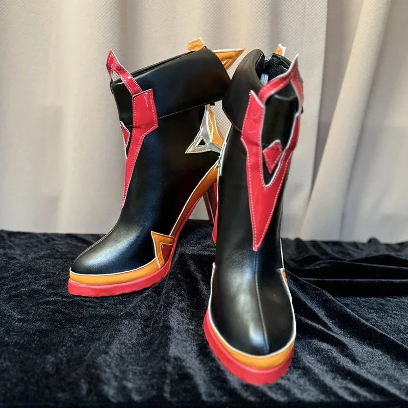 Mavuika Scarpe Gioco Genshin Impact Mavuika “Pyro Archon” Scarpe Cosplay Stivali da donna con tacco alto
